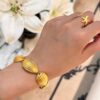 18k Gold Plated Chunky Shell Bracelet, Beachwear jewelery, waterproof, anti-tarnish